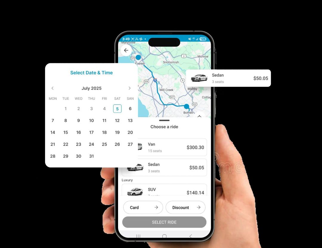 Netryde App Interface