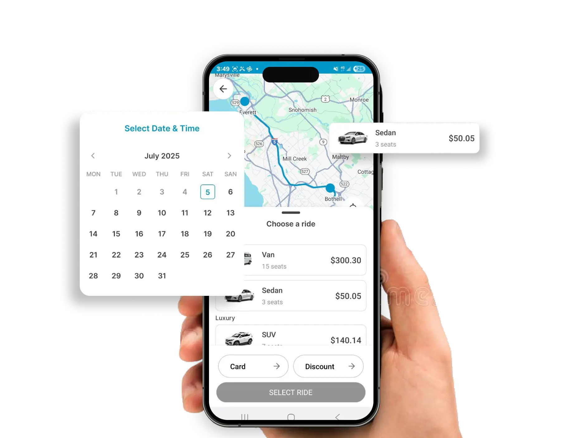 Netryde App Interface